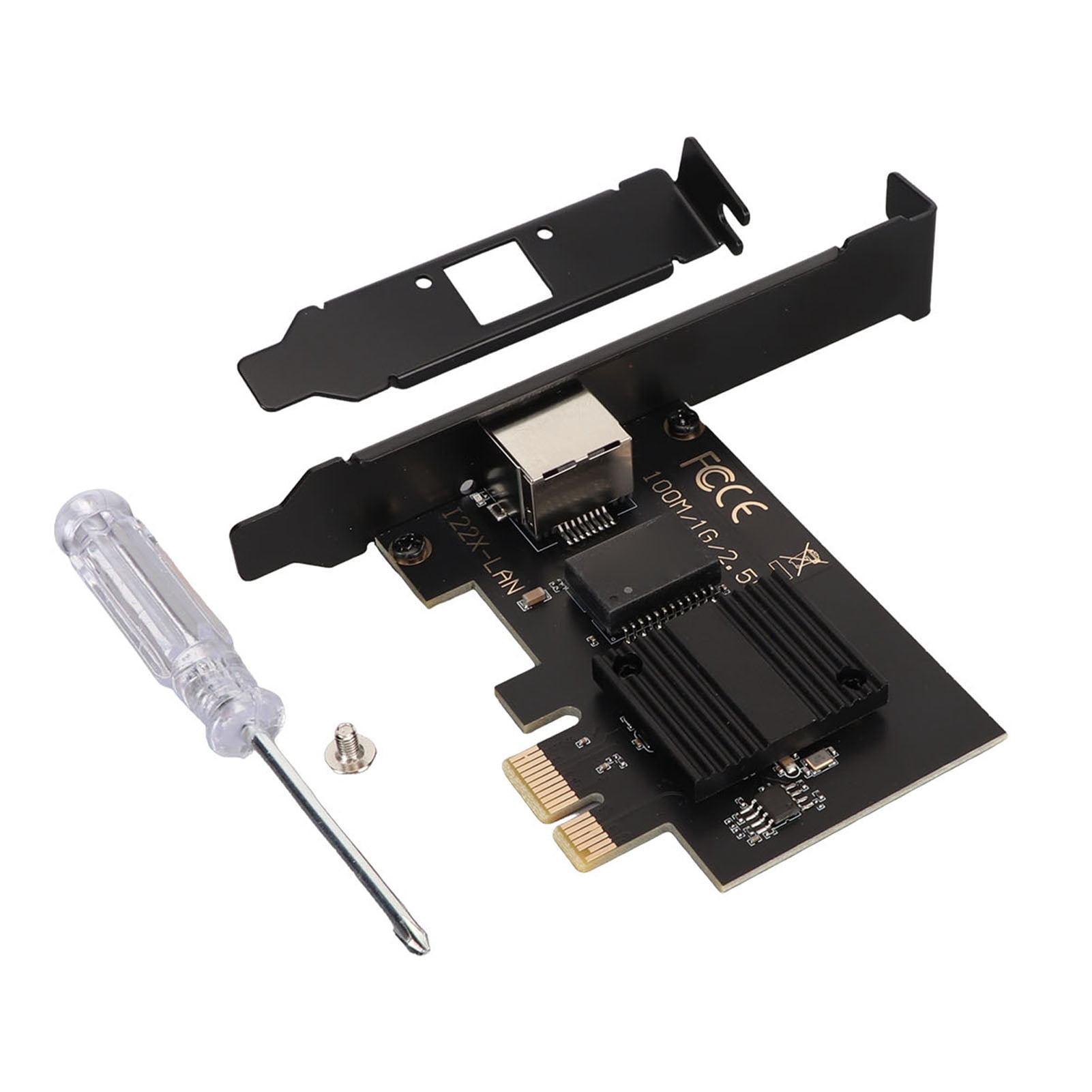 PCIe Network Card, Gigabit Card 2.5Gbps 10/100/1000Mbps Gold Plated Pin Fast Cooling