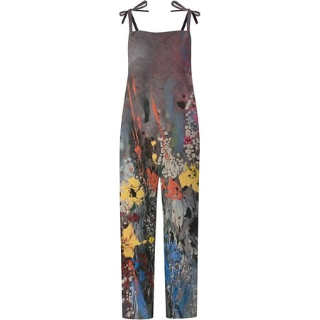 

CebDs 2023 Jumpsuits for Women Casual Women s Sleeveless Cotton Linen Overalls Rompers Baggy Wide Leg Jumpsuits