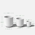 thumbnail image 3 of Veradek Kona Series Bundle - Three Piece Set of Plastic-Stone Planters - White, 3 of 9