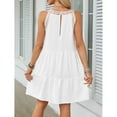 thumbnail image 2 of jinghuiyue Women’s Summer Hollow Out Halter Dresses Sleeveless Casual A-Line Tiered Swing Mini Dress Beach Vacation Sundress S, 2 of 6