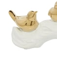 thumbnail image 6 of 14" x 6" Gold Porcelain Ceramic Bird Sculpture, by DecMode, 6 of 9