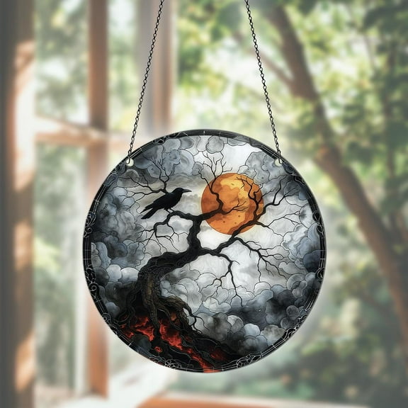 Moon Acrylic Suncatcher Window Hanging, Moon Ornaments, Moon Decor, Moon Gifts For Women Men, Full Moon Halloween Decorations