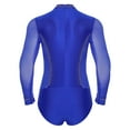 thumbnail image 4 of iiniim Mens 2-Piece Set Latin Dance Outfits Long Sleeve Bodysuit Dance Leotard with Flared Pants Blue&Black XXL, 4 of 7