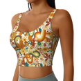 thumbnail image 2 of KLL Vintage Floral for Workout Tank Tops for Women,U Back Fitness Top Built in Shelf Bras Padded Fit for Yoga Gym-Large, 2 of 8