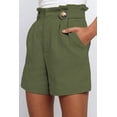 thumbnail image 2 of Shorts for women summer solid color high waisted ruffled loose straight pantsGrey Size XL, 2 of 4