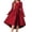 Wine., variant on HBGVBA Girl's Casual Long Sleeve Dresses,High Low Tendy Sundress,4-13 Years Solid Color Flowy Party Gown Waist Belt Elegant Formal Dress