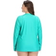 thumbnail image 5 of Charmo Womens Plus Size Long Sleeve Rash Guard Top Zipper Swimsuit Swim Shirt, 5 of 6