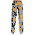 thumbnail image 3 of MLQIDK Fall Pajamas for Women Halloween Loose fit Pumpkin Bat Ghost Print Pajama Pants Elastic Waist Plus Size Halloween Pajamas Funny Drawstring Pajamas Fall Pjs, 3 of 4
