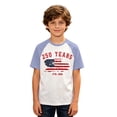 thumbnail image 4 of JAJAHO 4Th Of July Shirts For Kids Boys Girls Raglan Short Sleeve American Flag T Shirt 1776-2026 250 Years Anniversary USA Top 1-14Y, 4 of 4