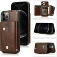 thumbnail image 2 of Compatible with iPhone 13 Pro Max Wallet Case with Card Holder Crossbody Neck Strap Lanyard Handbag Wrist Strap Purse for Women PU Leather Flip Case with Credit Card Kickstands Stand Case Brown, 2 of 16
