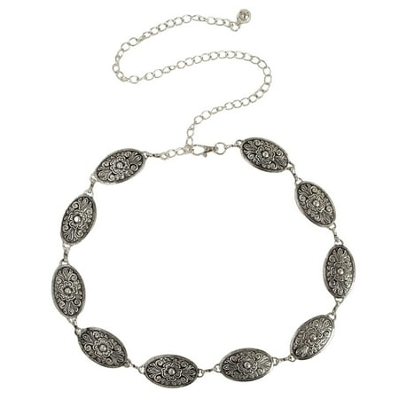 2DXuixsh Western Jewelry for Women Metal Concho Belt for Women Cow Girl Chain Belts for Dresses Outfit Metal Layer Tassel Waist Chain Spicy Girl Chain Shirt Dress Silver