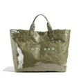 thumbnail image 1 of Bolsa de mano Lushandy de PVC para mujer, papel kraft con estampado de letras, 1 of 6