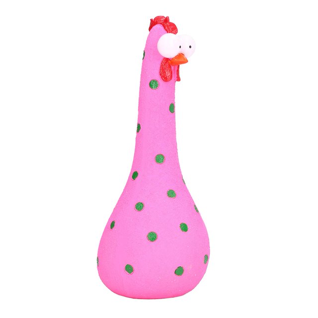 Chicken Statue Long Neck Microlandschaft Hand Crafted Resin Animal Garden Statues for Garden Yard Art DecorationPink