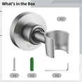 thumbnail image 5 of Wall Mount Shower Head Holder, 304 Stainless Steel Handheld Shower Wand Bracket, Adjustable Shower Wand Holder, 360° Swivel Ball Joint, Fits 1/2" Shower Heads, 5 of 5