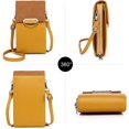 thumbnail image 2 of (Negro) Cartera para mujer Bolso bandolera para teléfono Monedero de cuero Monedero para teléfono celular Mini bolsa Tarjetero Bolso tipo billetera para hombro Monederos pequeños para viajes livianos JM, 2 of 5
