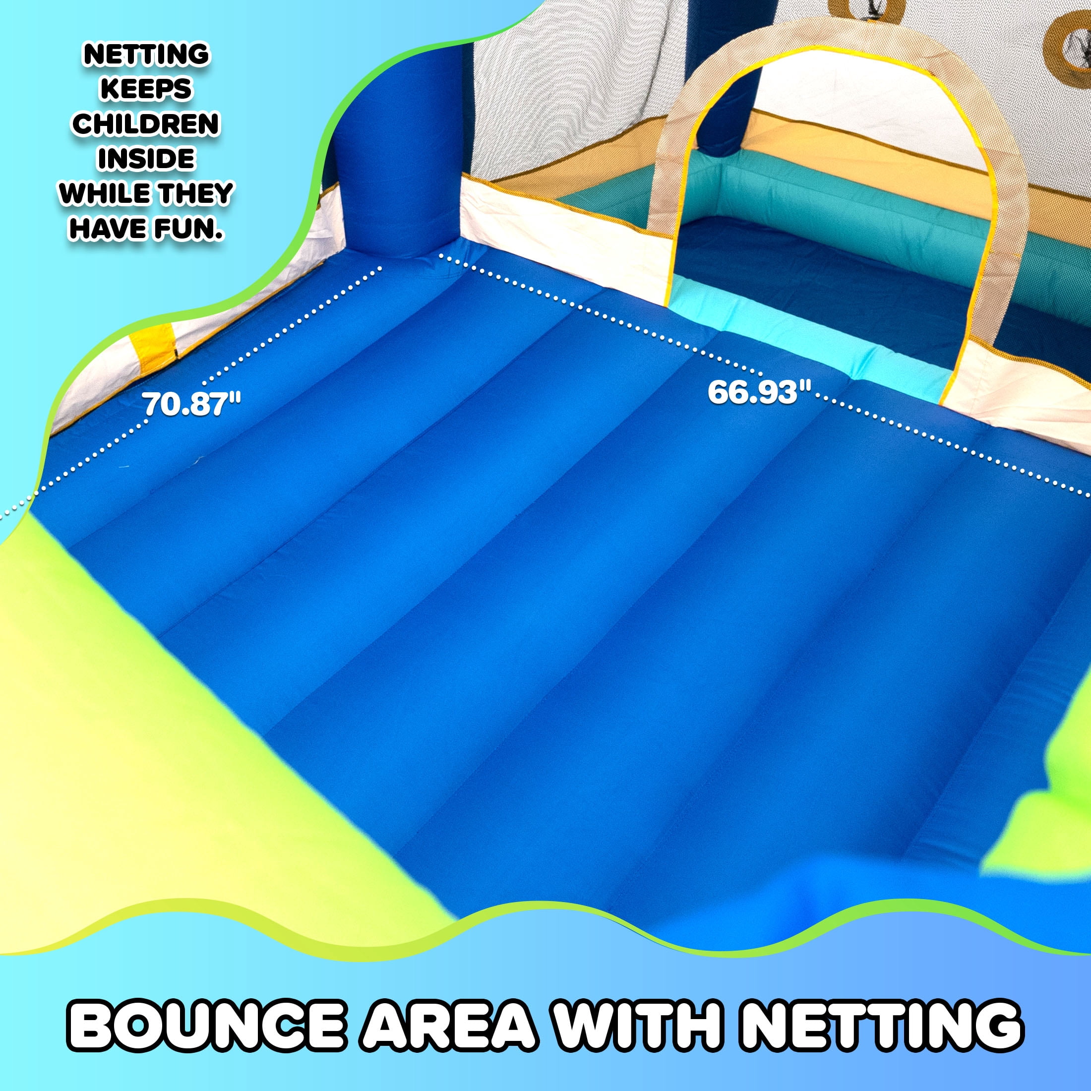 Sportspower My 1st Jump N Play Inflatable Bounce House - Ball Pit & Hoop - 132"x138"x81.6"