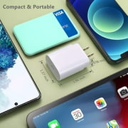 شاحن هاتف أندرويد من النوع C، شاحن حائط USB C بقوة 25 وات، شحن فائق السرعة مع كابل شاحن USBC إلى C بطول 6 أقدام، متوافق مع Samsung Galaxy S22/S22 Ultra/S21 Ultra/S20 Ultra/Note، عبوة من 20 قطعة