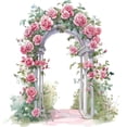 thumbnail image 3 of Adhesivo de pared romántico con forma de arco de rosas con forma de castillo floral, 40 x 60 cm, 3 of 4