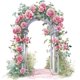 thumbnail image 3 of Adhesivo de pared romántico con forma de arco de rosas con forma de castillo floral, 40 x 60 cm, 3 of 4