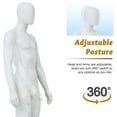 thumbnail image 5 of Kinbor 6FT Male Mannequin Dress Form Display, Manikin Torso Stand Realistic Full Body Mannequin for Retail Clothing Shops, Halloween Christmas Cosplay, White(Posture A), 5 of 8