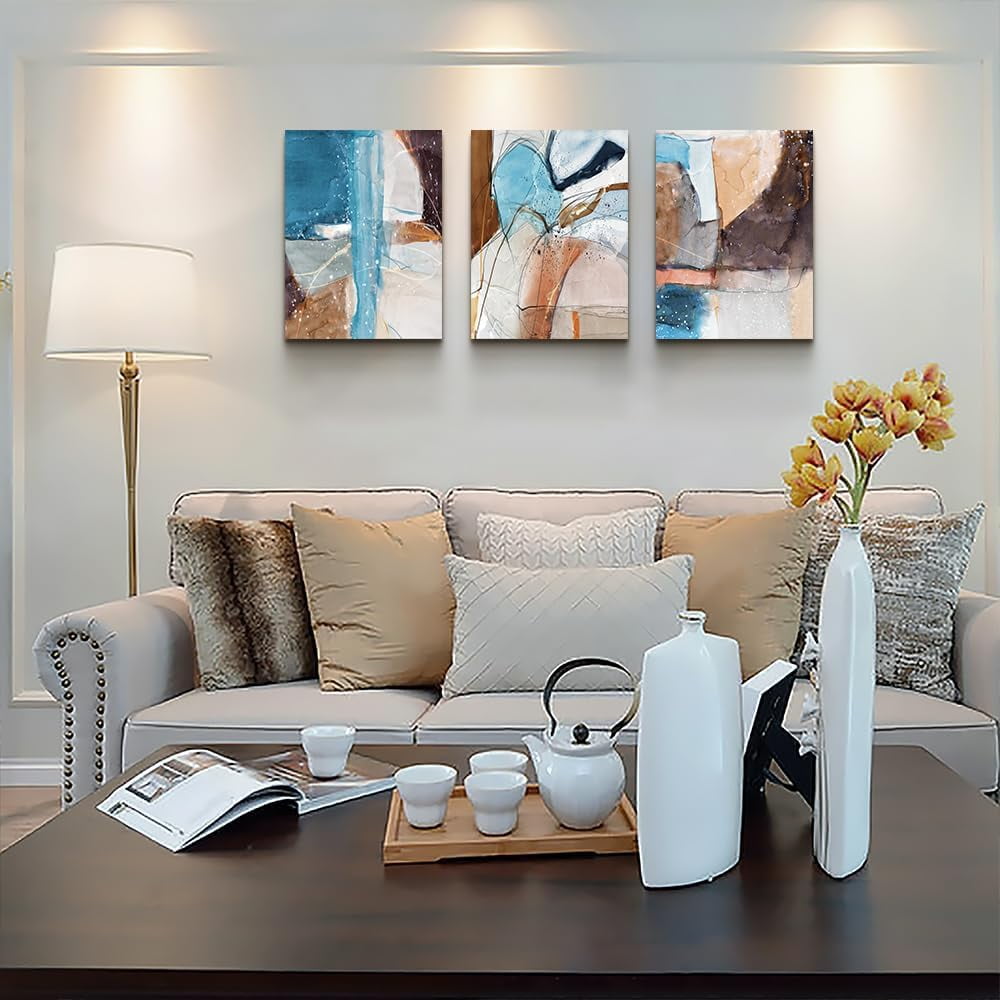 Canvas Wall Art For Living Room Modern Wall Decorations For Bedroom Abstract Ink Wall Painting Office Wall Decor Pictures Artwork 3 Piece Framed Canvas Art Prints Ready to Hang Room Home Decoration