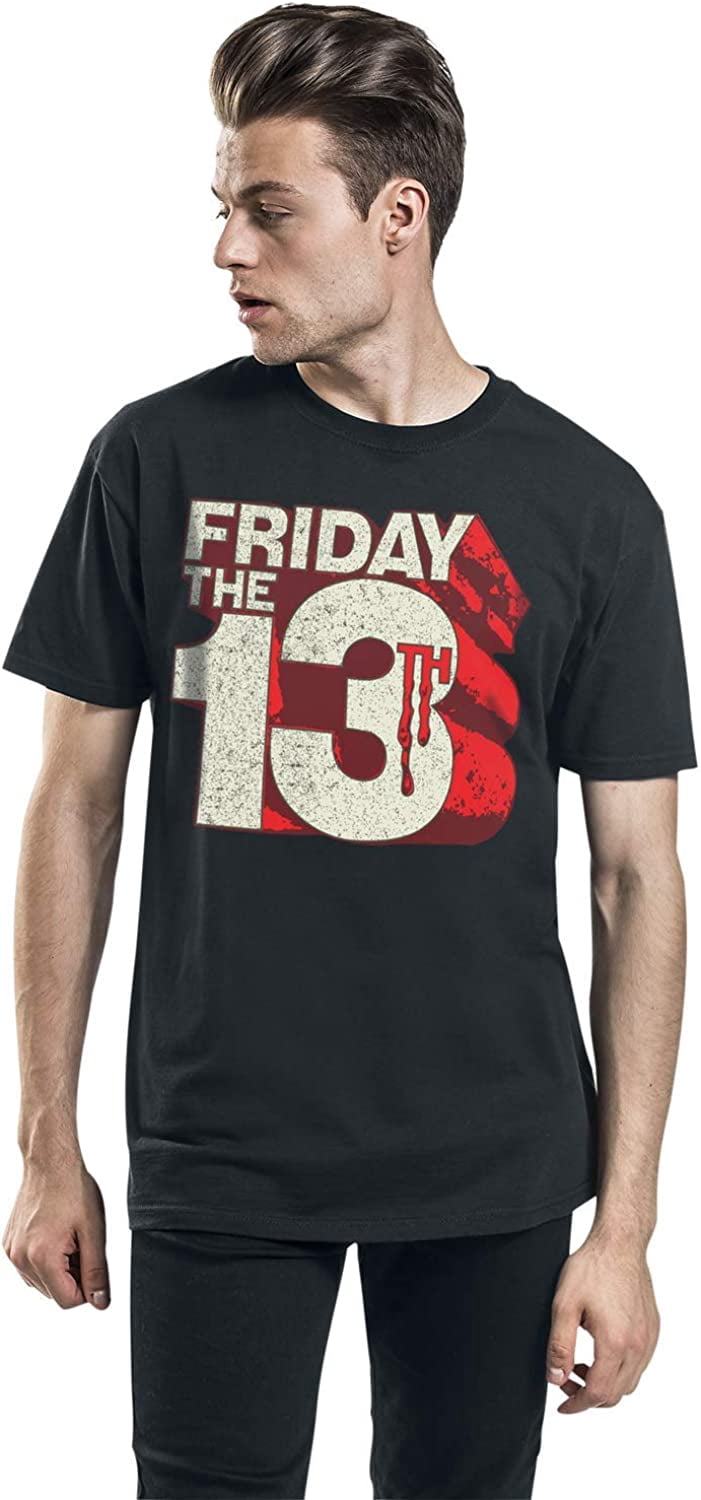 Friday The 13th T Shirt Block Logo Official Mens Black