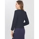 thumbnail image 5 of INSPIRE CHIC Oficina de trabajo para mujer, sin cuello, con cremallera, abrigo corto, traje, chaqueta, chaqueta cortada Azul marino XS, 5 of 6