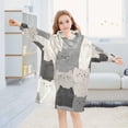 thumbnail image 5 of FORMRS Wearable Blanket Hoodie with Sleeves for Kids Cozy Flannel Sweatshirt, Gray Cute Cats, 5 of 7