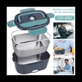 thumbnail image 4 of Electric Lunch Box 40W Portable Lunch Warmer Food Warmer Adult Car Fast Heating Lunch Box with Leak Proof Lid US Plug,dark green, 4 of 9