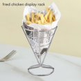thumbnail image 4 of 4 Pcs French Fries Stand Cone Basket Fry Holder with Dip Dishe Cone Snack Fried Chicken Display Rack, 4 of 5