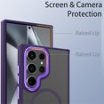 thumbnail image 2 of ELEHOLD for Samsung Galaxy S22 Ultra Matte Magnetic Case,Translucent Clear Cover Compatible with Mag Safe, Military Grade Drop Protection Shockproof Back Phone Cover for Samsung S22 Ultra,Purple, 2 of 9