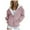 Pink, variant on FINALGANG Women Versatile Sweatshirts Solid Color Long Sleeve Drawstring Hoodie Full Zip Top With Pocket Adult Durable Sunsuit Clothes