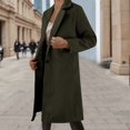 thumbnail image 4 of Double Plush Warm Coat For Women Solid Color Classic British Long Windbreaker Winter Work Coat For Women, 4 of 4