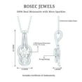 thumbnail image 4 of Rosec Jewels Certified Moissanite Knot Necklace - with Chain - Toi Et Moi Necklace - D-VS1 Quality - Ready to Gift for Valentines, 925 Sterling Silver, 4 of 6