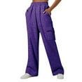 thumbnail image 3 of Womens Pants Women's High Waist Loose Sports Pants Comfortable High Waist Jogging Trousers With Pocket Casual Sweatshirts, 3 of 6