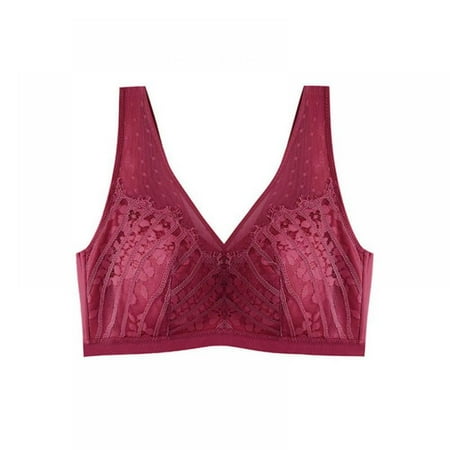 

Women s Wirefree Bra Lace Floral Bra Push Up Plus Size Full Coverage Bra
