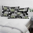 thumbnail image 4 of Sage Green Black Geometric Throw Pillow Covers, Modern Abstract Art Block Soft Breathable Pillow Cases with Invisible Zipper for Sleeping, Small Pillowcases for Couch Bed Sofa Chair 16x24 Inches, 4 of 9