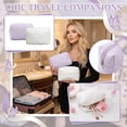 thumbnail image 2 of Makeup Organizer Lavender Cosmetic Bag Bow Pattern Makeup Bag Lightweight Travel Gift for Her 8X6X3.5 Inch, 2 of 6