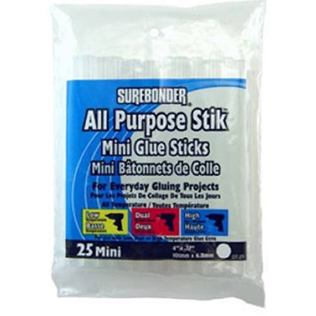 Mini barras de pegamento Surebonder DT-25 5/16 D 4' 25 barras
