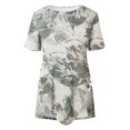 thumbnail image 3 of Qiopertar T-Shirts d'Été Mode Décontractée Col Rond Imprimé Manches Courtes Blouse Confortable pour Femmes Grandes Économies de Vacances! Offres de la Semaine Liquidation, 3 of 3