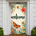 thumbnail image 5 of Floral Design Welcome Banner Butterfly Pattern Welcome Display Bee Green Leaf Welcome Backdrop for Home Decoration Garden Gathering Spring Event, 5 of 9
