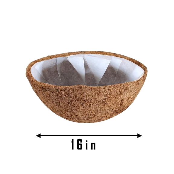 RRJ Hanging Basket Coconuts Fiber Planter Inserts Replacement Liner, Natural Coco Coir Liner Trough for Flower Pots, Garden Wedding Decoration, Outdoor Indoor Planters, Flower Basket Liner