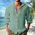 thumbnail image 3 of Chemise à Manches Longues pour Hommes Cardigan Décontracté de Vacances à Capuche, 3 of 5