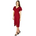 thumbnail image 3 of Bimba Womens Asymmetrical Shift Dress Mid-Calf Summer Rayon Day Dresses, 3 of 5