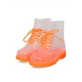 thumbnail image 5 of New Women Red Ruby Gum-1 Clear Lace Up Lug Sole Combat Rain Boot, 5 of 6