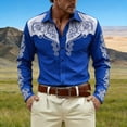 thumbnail image 4 of Camisetas de Navidad de Manga Larga de los Hombres Imprimir de Moda Casual Manga Larga Turndown Collar Blusa para Primavera Invierno Al Aire Libre Diario, 4 of 4