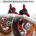 thumbnail image 2 of Unique Bargains 0.59" Motorcycle Slider Frame Aluminum Alloy Plastic Wheel Fairing Protection Crash Pad Protector Guard 2.99" 2.05"  Red 2 Pcs, 2 of 7