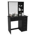 Boahaus Spes Modern Black Painted Makeup Vanity Table for Bedroom