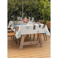 thumbnail image 4 of 54x80 Inch Outdoor Tablecloth with Umbrella Hole Zipper Rectangle Blue Gnomes Rectangular Tablecloths Outside Waterproof Coffee Snowflake Winter Rustic Patio Table Cloth Cover for Picnic Party, 4 of 8