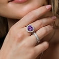 thumbnail image 4 of Gem Stone King 925 Sterling Silver Ring Amethyst Moissanite (3.84 Cttw), 4 of 4